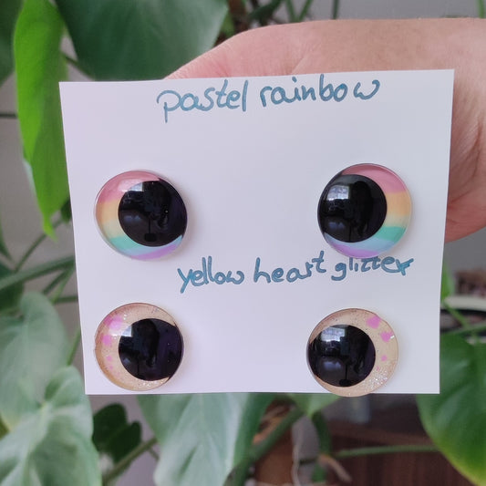 Regenbogen und Herz 25mm Augen