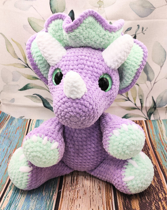 Triceratops_Kuscheltier_Lila_Mint_Front