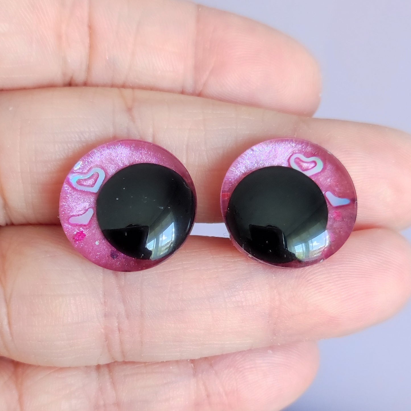 Glitzer Metallic Herz Augen