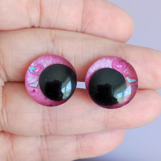 Glitzer Metallic Herz Augen