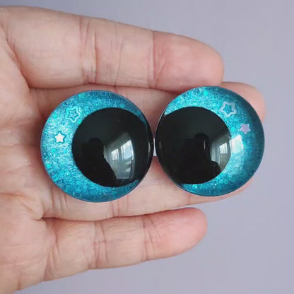 Glitzer Metallic Stern Augen